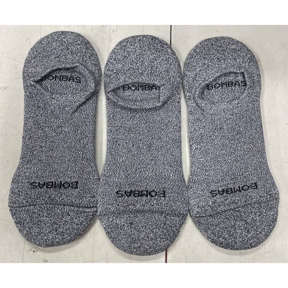 Bombas No Show Socks 3 Pair Size L Gray Unisex Cushioned Comfort Low Cut